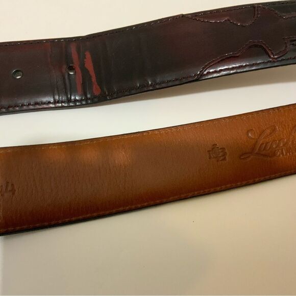 Lucchese Classics Belt, Style# B1422 Size 44 Burgundy - Picture 13 of 16